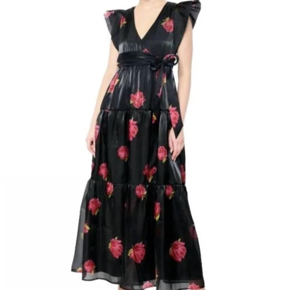 🌹 Flora Bea Black Rosy Garden Dress | Size XS| NWT